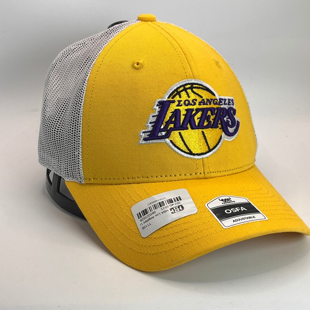 Fan Favorite Los Angeles Lakers Hat Men OSFA Yellow NEW Mesh Back Snapback NBA
